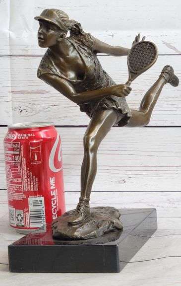 Female Tennis Player Bronze Satue