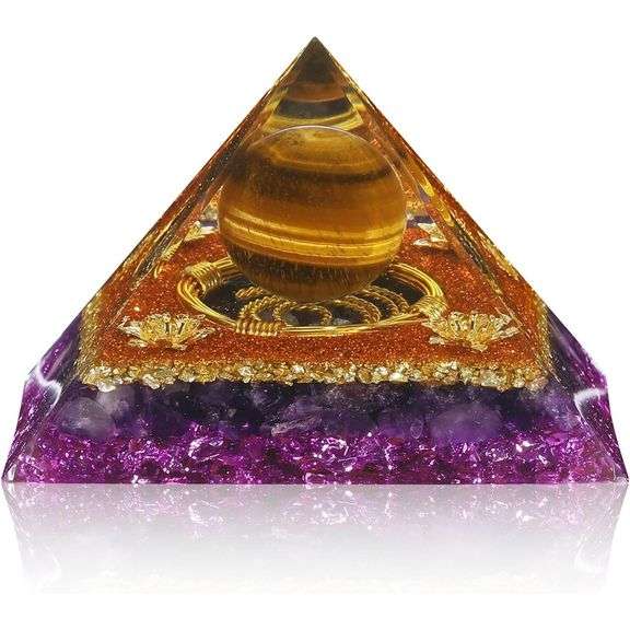 Amethyst Tiger’s Eye Copper Pyramid