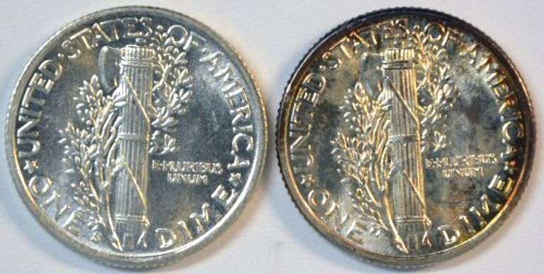 1939-S in BU and 1940-P in Gem BU (FSB) Mercury Dimes