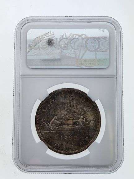 1965 Canada Silver Dollar, NGC MS65 "Small Beads Blunt 5"