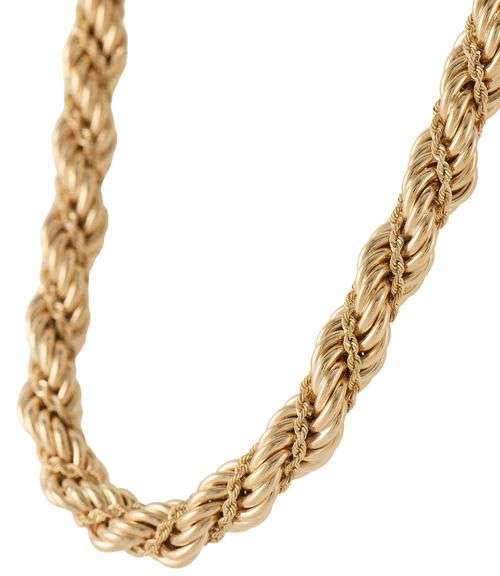 Vintage Tiffany & Co. Twisted Rope Chain Necklace 14K