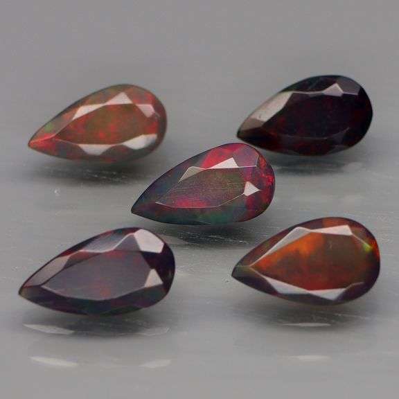 So much color! 3.41ct set of Ethiopian Black Opals!