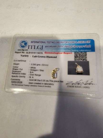 Certified Yellow Gold Lab Diamond Pendant