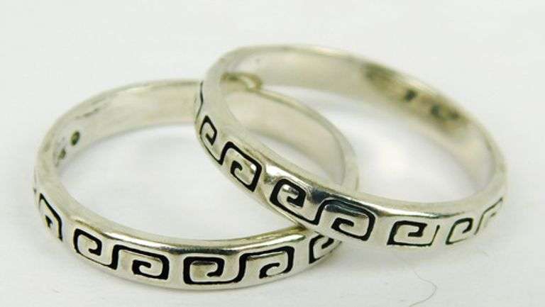 2 Carolyn Pollack Sterling Silver Stacking Bands, 5.75