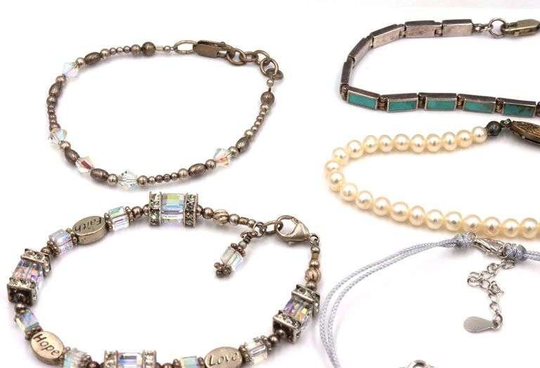 Group lot of Vintage 925 sterling silver bracelets