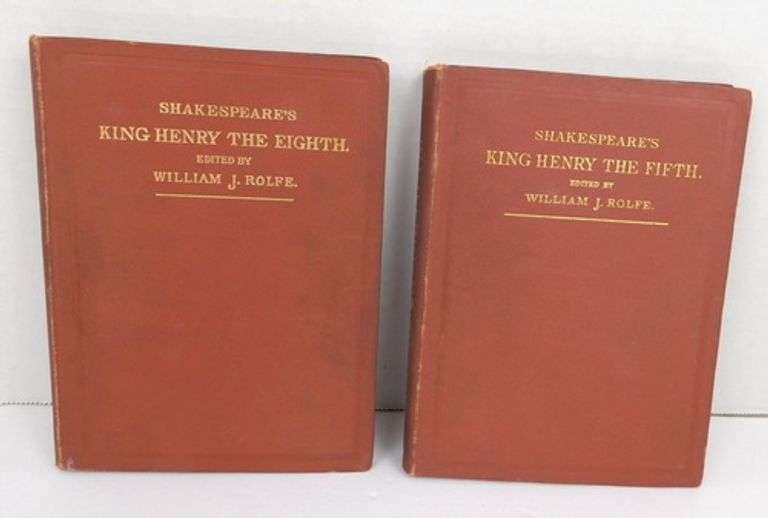 2 Antique Shakespeare's Books, King Henry Eighth & Fifth