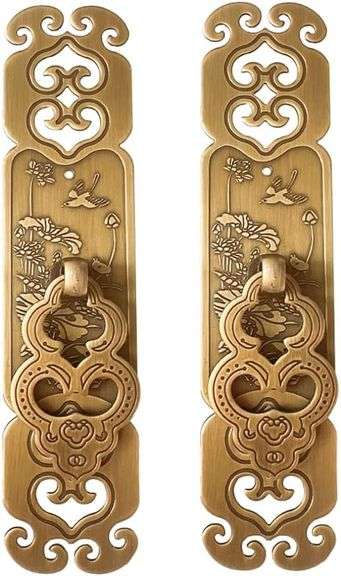 Pair of Vintage-Style Brass Cabinet Handles