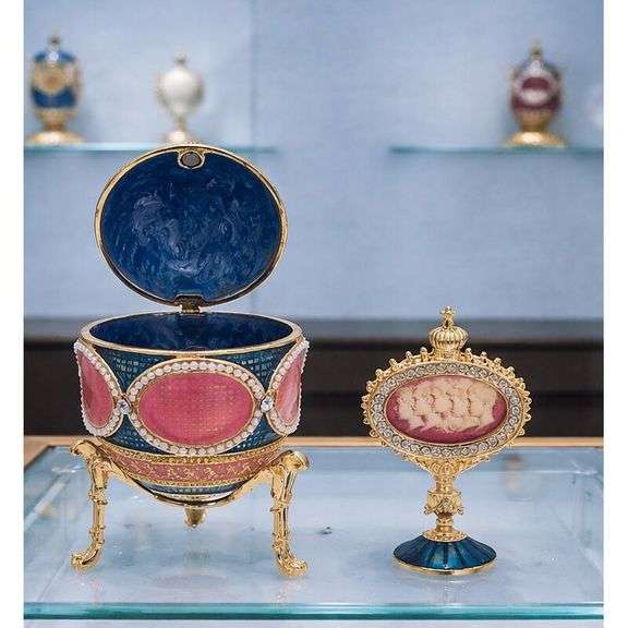 Imperial Mosaic Gold Plated Fabergé-Style with Portrait Frame