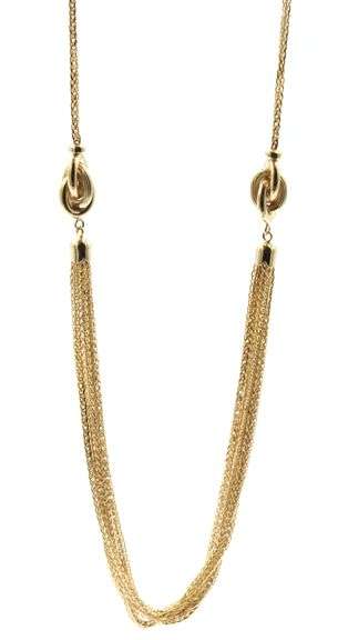 10kt Yellow gold multi layer chain wheat chain necklace