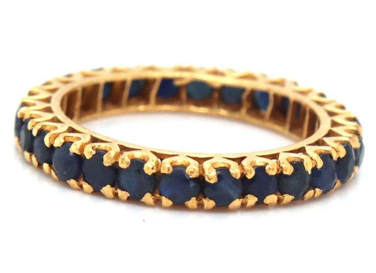 Useful 14K YG Sapphire Anniversary Band