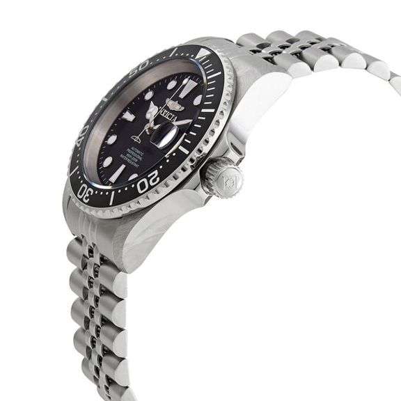 Invicta Pro Diver Automatic Men's Watch – Black Dial, Stainless Steel Bracelet