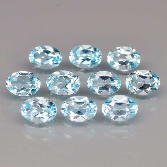 10 beautifully matched Swiss blue topaz! 9.62 carats!