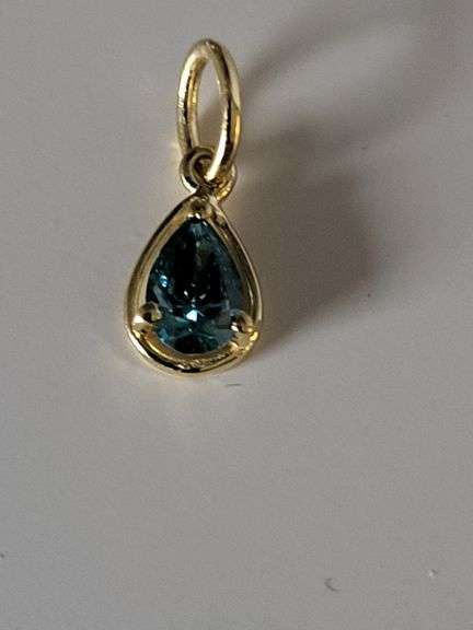 Certified Yellow Gold Blue Lab Diamond Pendant
