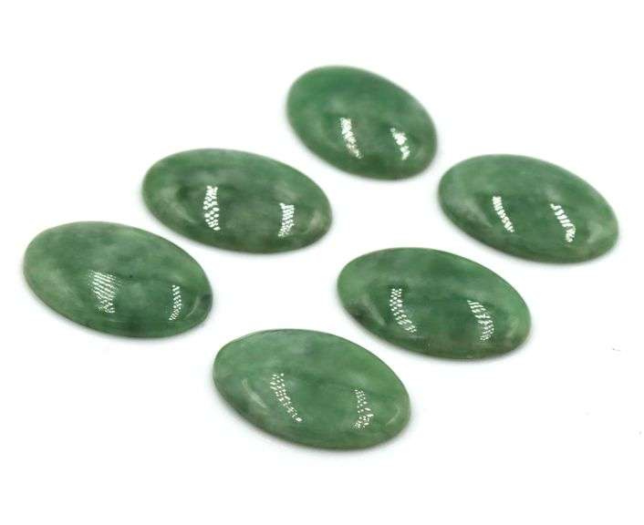 Group lot of 6 oval Jade loose gemstones