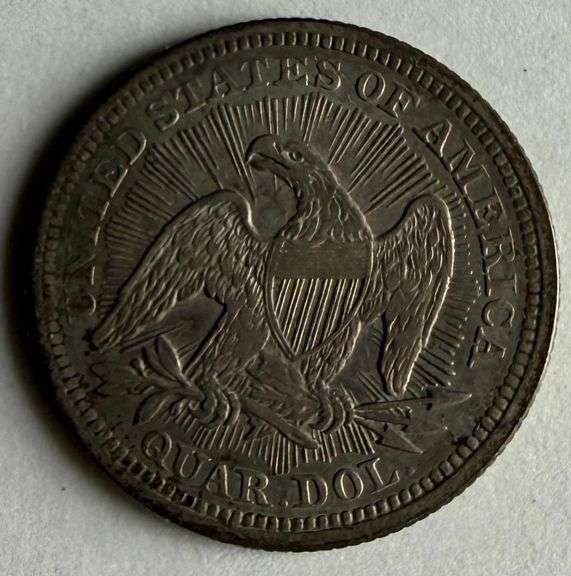 Near Unc 1853 Arrows & Rays Seated Quarter
