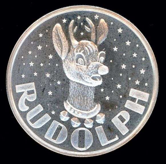 1 Troy Ounce .999 Silver Rudolf Gift Round
