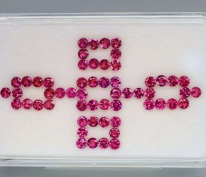 Jewelers grade 5.03ct set of 2.5mm Rhodolite Garnets! Untreated!