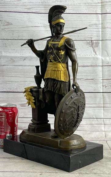Greek Warrior Roman Soldier Bronze Sculpture