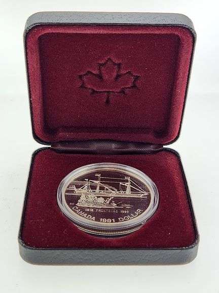 1991 Proof Silver Frontenac Dollar, OGP