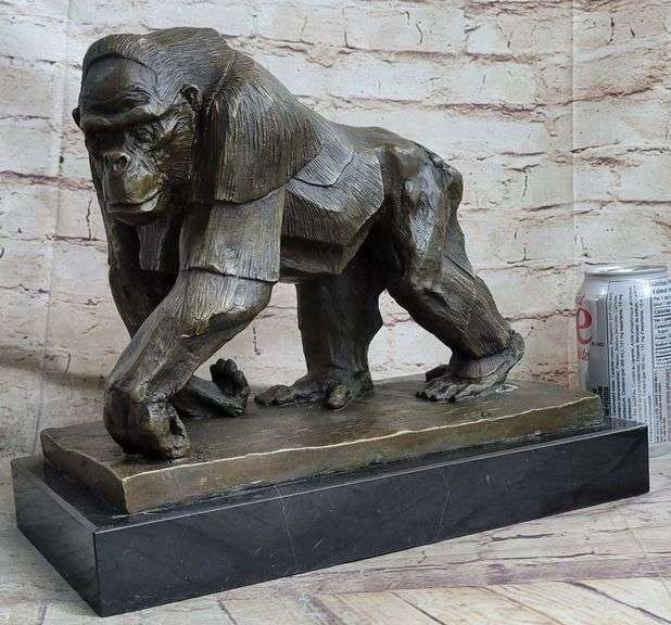 Mighty Brazilian Gorilla in Jungle Bronze Sculpture