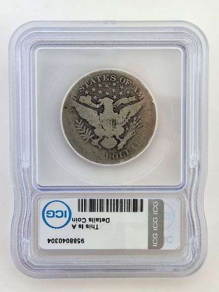 1908-S Barber Half Dollar, ICG AG Quality (Better Date)