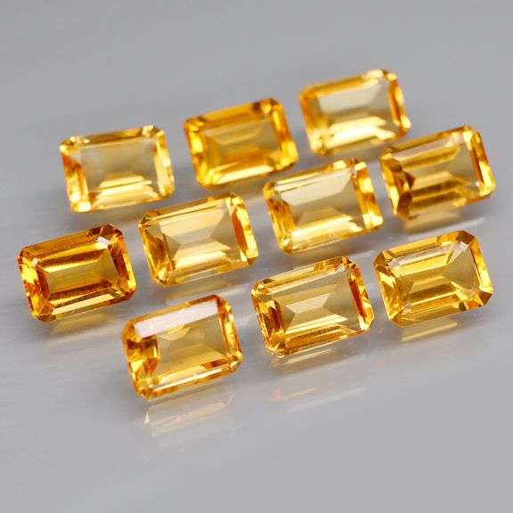 Just look at that color! 10.16ct matched Citrine set!