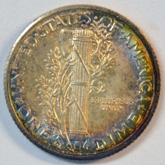 Fully struck Gem BU 1938-D Mercury Dime with FSB