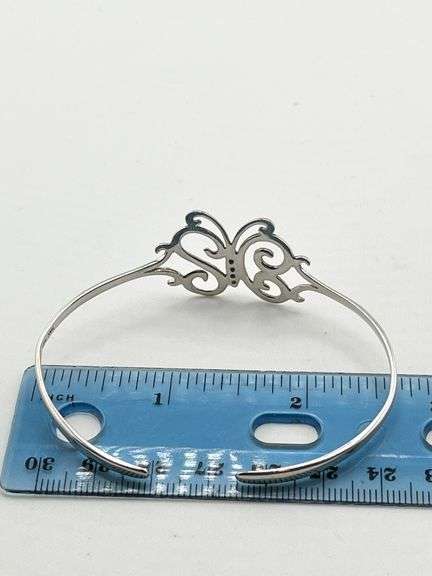 925 Sterling Silver Butterfly Cuff Bracelet