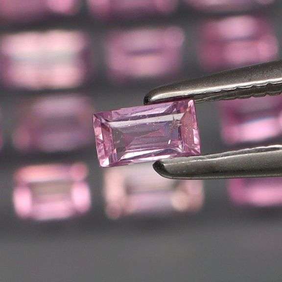 Baguette cut! 2.73ct set of Sapphires with candy pink hues!