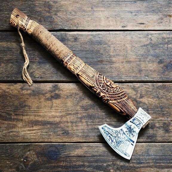 Hand Forged Viking Axe 21 Inch Carbon Steel Blade