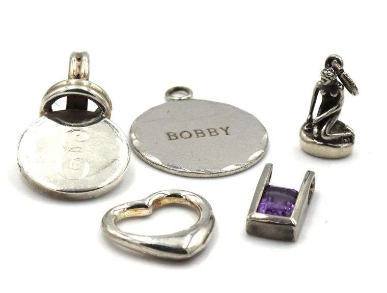 Group lot of 5 Vintage 925 sterling silver charms