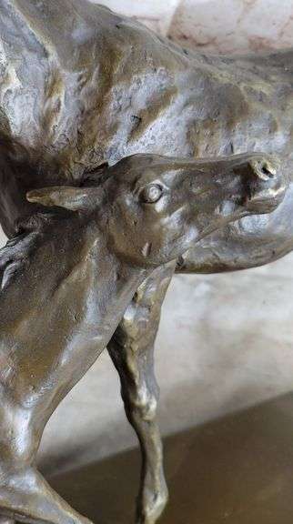 Mare And Foal Horse Bronze Sculpture