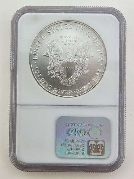 2003 American Silver Eagle, NGC MS69 Milkspots*