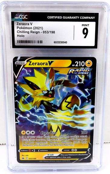 Pokémon 2021 Zeraro V Holo Trade Card, 9 Mint
