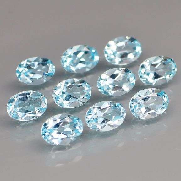 10 beautifully matched Swiss blue topaz! 9.62 carats!