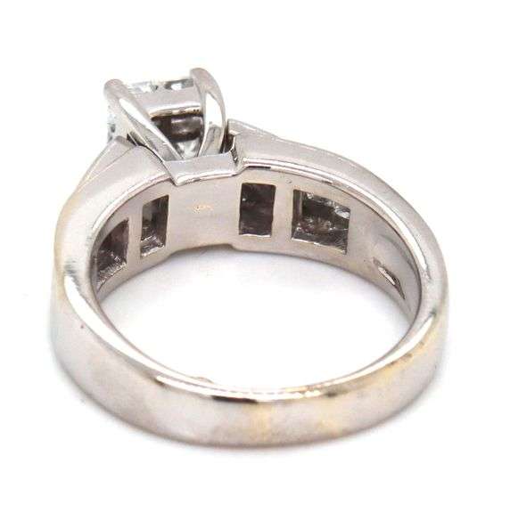 14kt White gold 1ctw princess cut Invisible set engagement ring