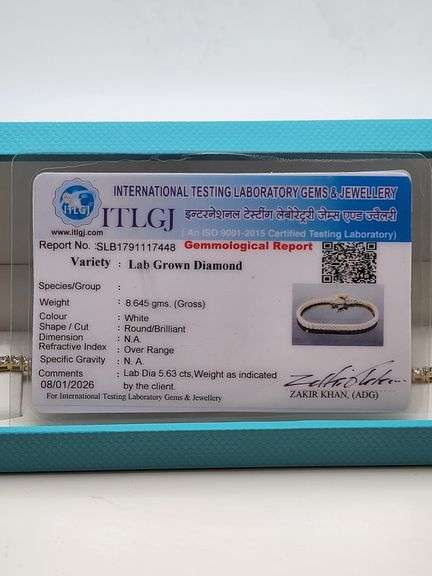 14k Gold Certified Lab Diamond Bracelet