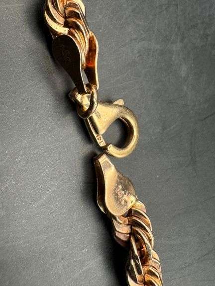 14K Rose Gold Rope Chain of 48.8g