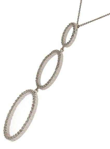 Roberto Coin 0.75ctw Diamond Triple Open Circle Drop Pendant Necklace in 18K