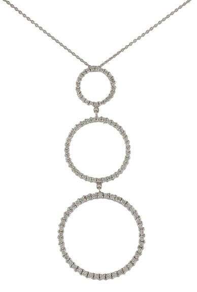 Roberto Coin 0.75ctw Diamond Triple Open Circle Drop Pendant Necklace in 18K