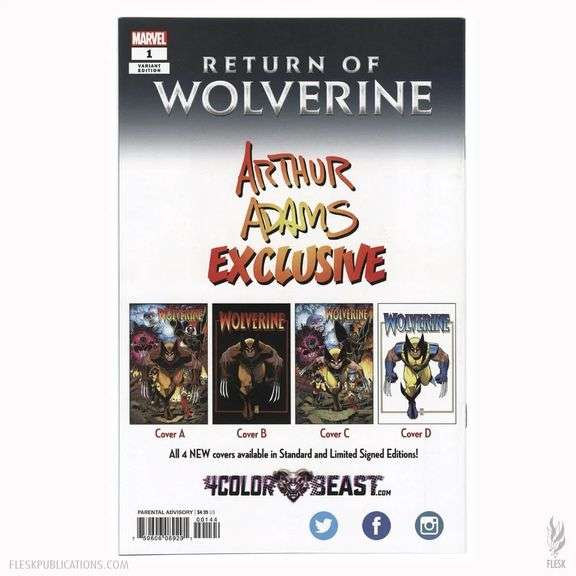 Wolverine Comic Book Artist Signed by Arthur Adams with COA NM Condition