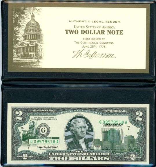 3 2003A Maryland $2 Notes in Folios