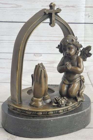 Praying Baby Angel Bronze Sculpture