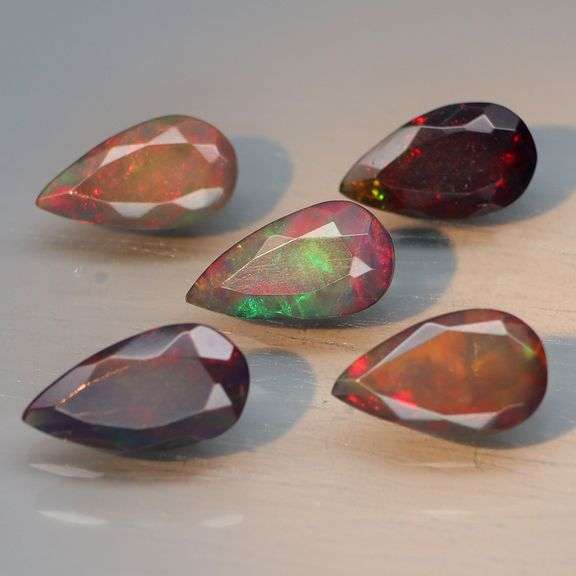 So much color! 3.41ct set of Ethiopian Black Opals!