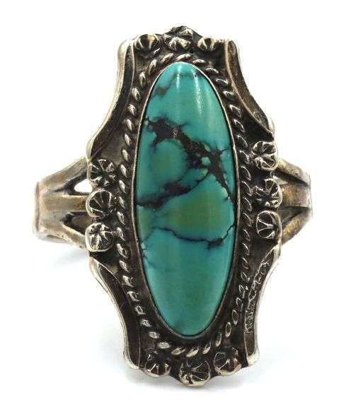 Group lot of 3 Vintage 925 sterling silver turquoise rings