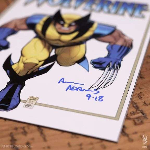 Wolverine Comic Book Artist Signed by Arthur Adams with COA NM Condition