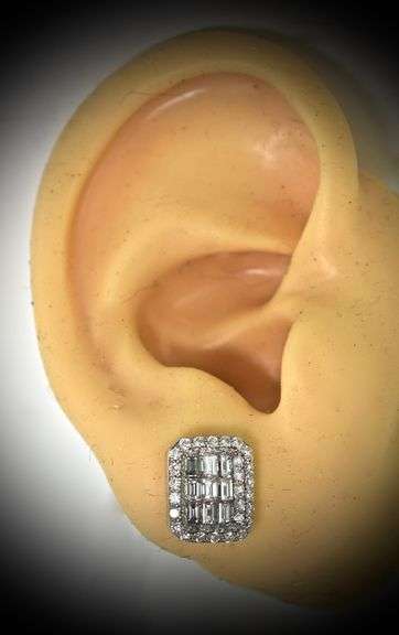 Exceptionally Nice 18K  Diamond Cluster Earrings