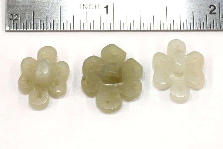 Qing Dynasty Natural Nephrite Buttons - Lot of 3