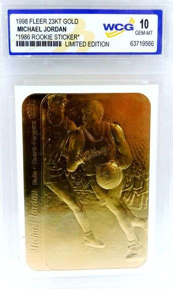 Michael Jordan 1986 23K Gold Basketball Card, 10 Gem-MT