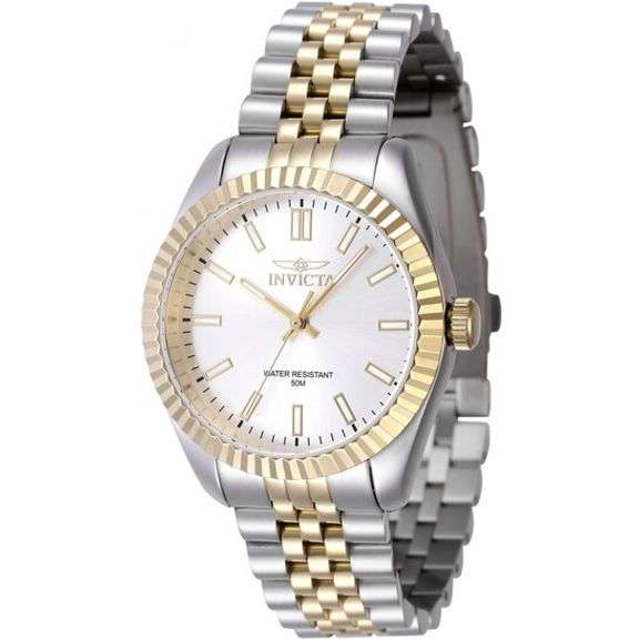 Invicta Specialty Ladies Watch Model 47500 – Silver Dial Two-Tone Stainless Steel Quartz 36mm